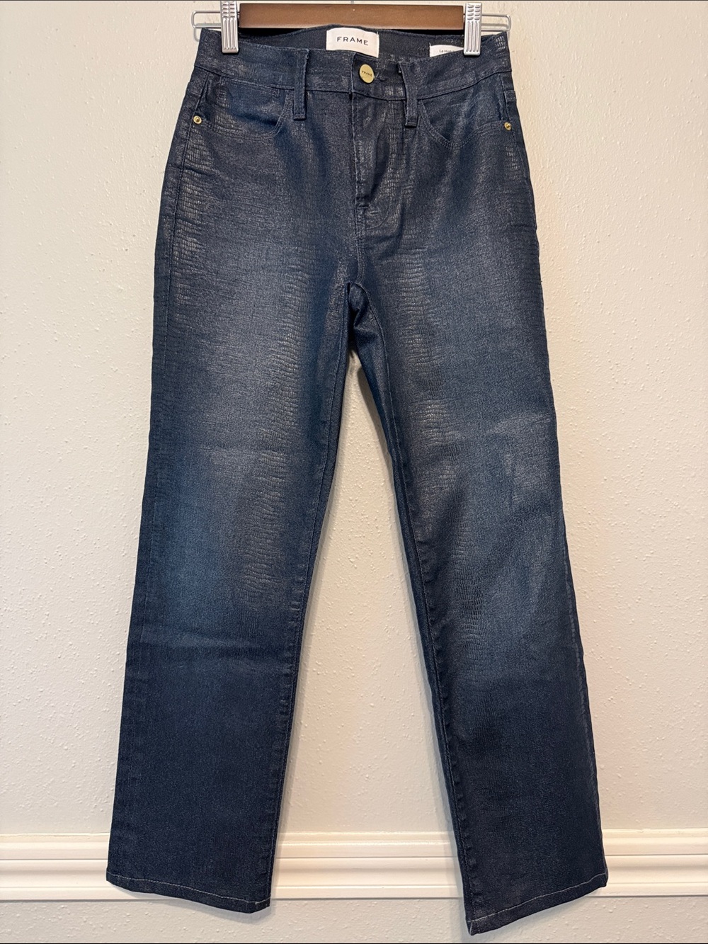 Frame Le High Straight-Leg Jeans in Indigo Lizard